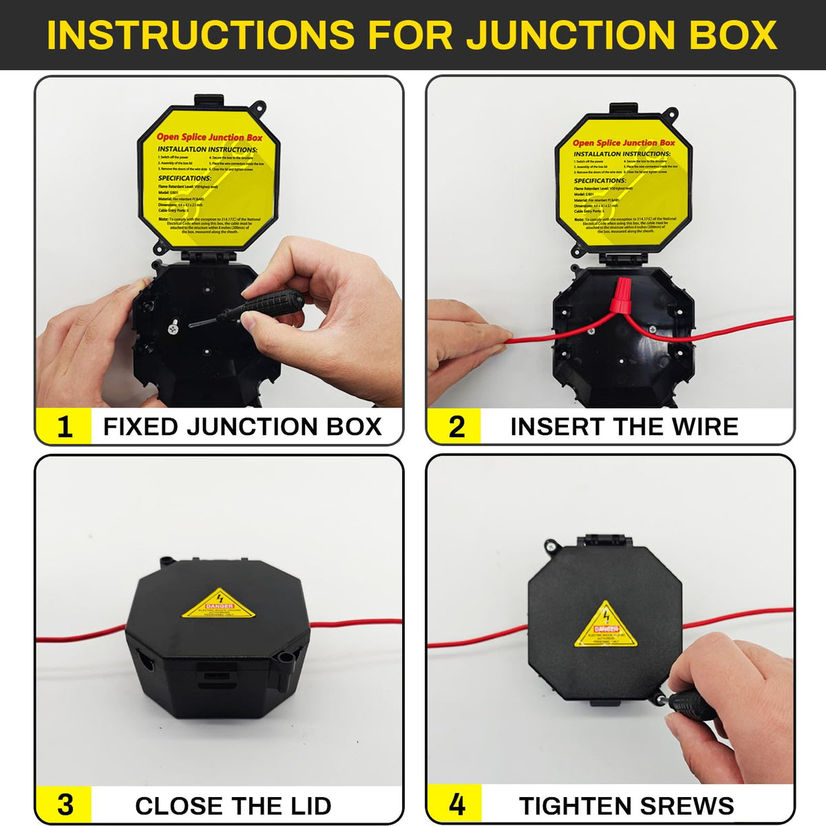 MIARALA Black Open Splice Junction Box (10 Pack)