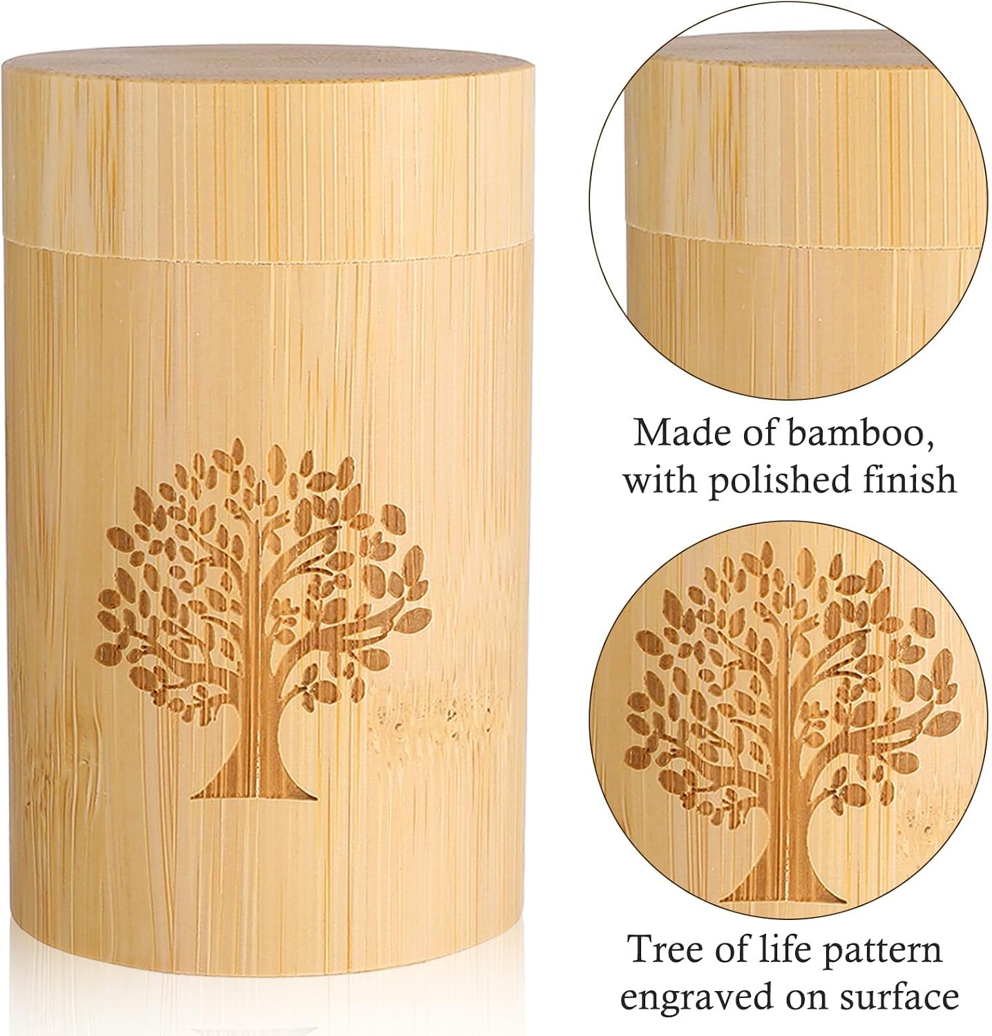 Small Bamboo Scattering Urn Tube for Human Ashes Mini Bamboo Spreading Cremation Tube Urn Keepsake Urn for Adult Male