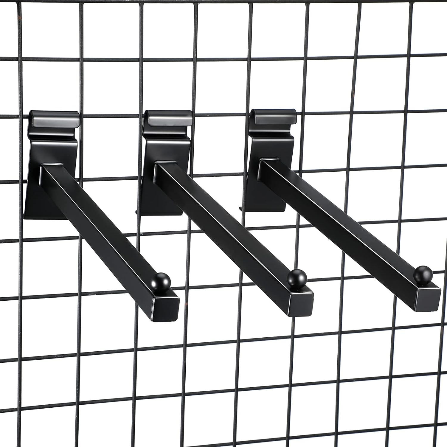 Black Gridwall Hooks 12 Inch Heavy Duty Grid Wall Hangers, 5 Pcs | Display Peg Hooks, Slat Wall Accessories for