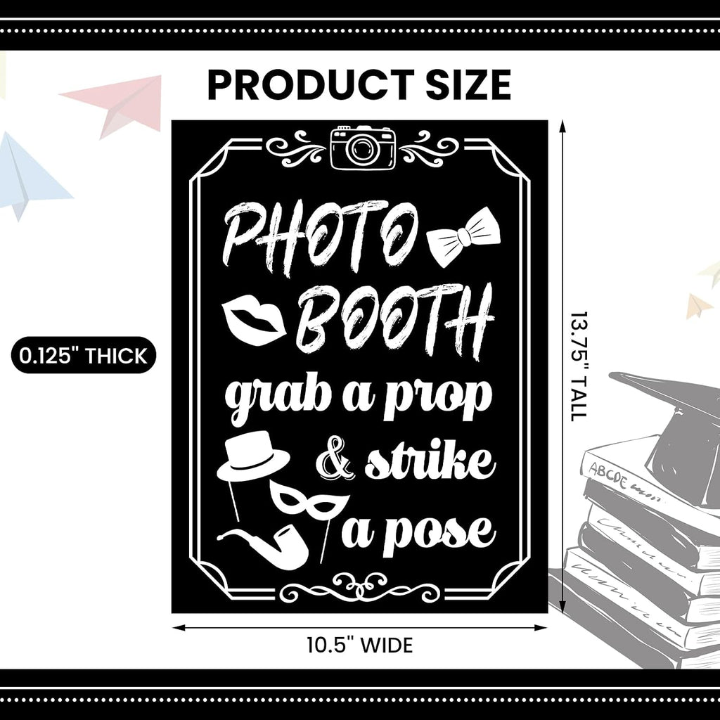 Photo Booth Sign with Stand Classic Retro Party Prop