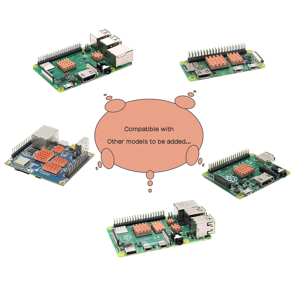 Geekworm 8PCS Brass Heatsink CPU Cooler for Raspberry Pi 5/4B/3B+/3B