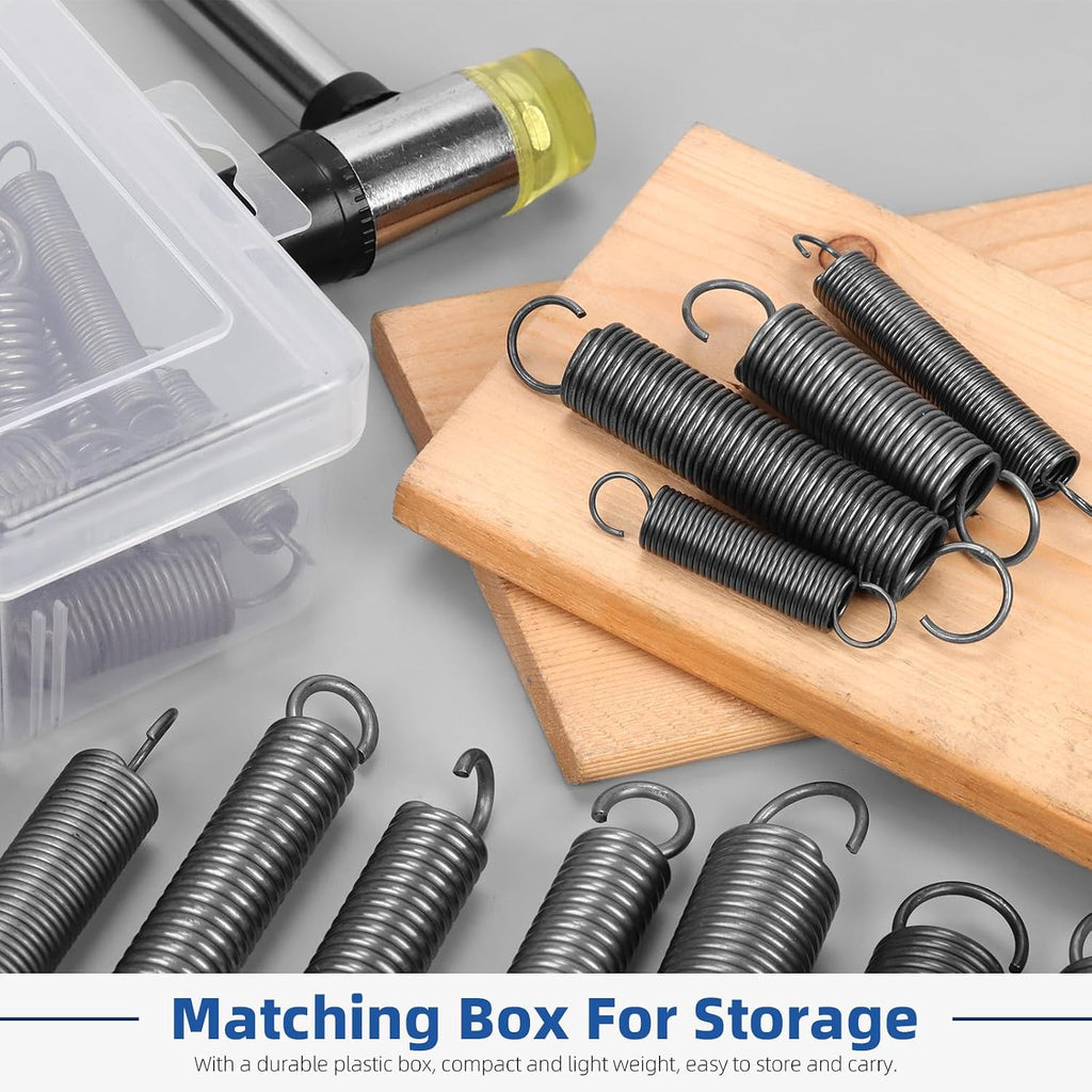 36pcs Stainless Steel Extension Springs with Opening Hook Sets 12 Sizes Small Spring Tension Spring Wire Assortment