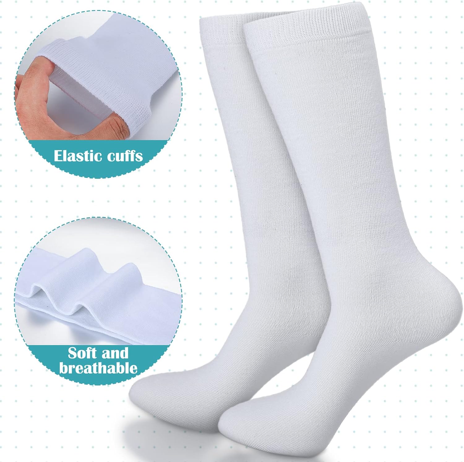 12 Pairs Knee High Socks for Girls 8-10 Years | Soft Breathable Seamless Knee High Socks for Uniform, Dresses and