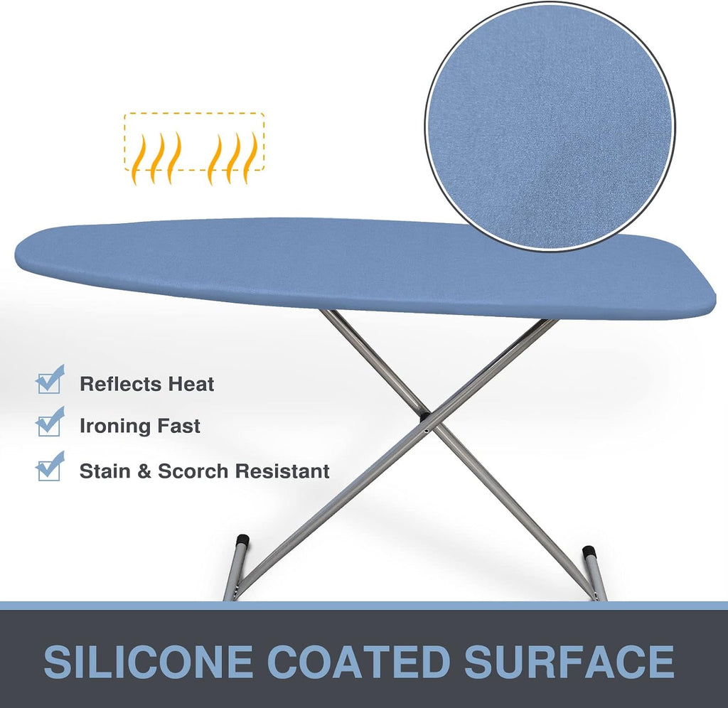 Ironing Board Cover and Pad Small Size 13x43, 12x42, Thick Padding | Elastic Edge, Easy Fit, Silicone Coated