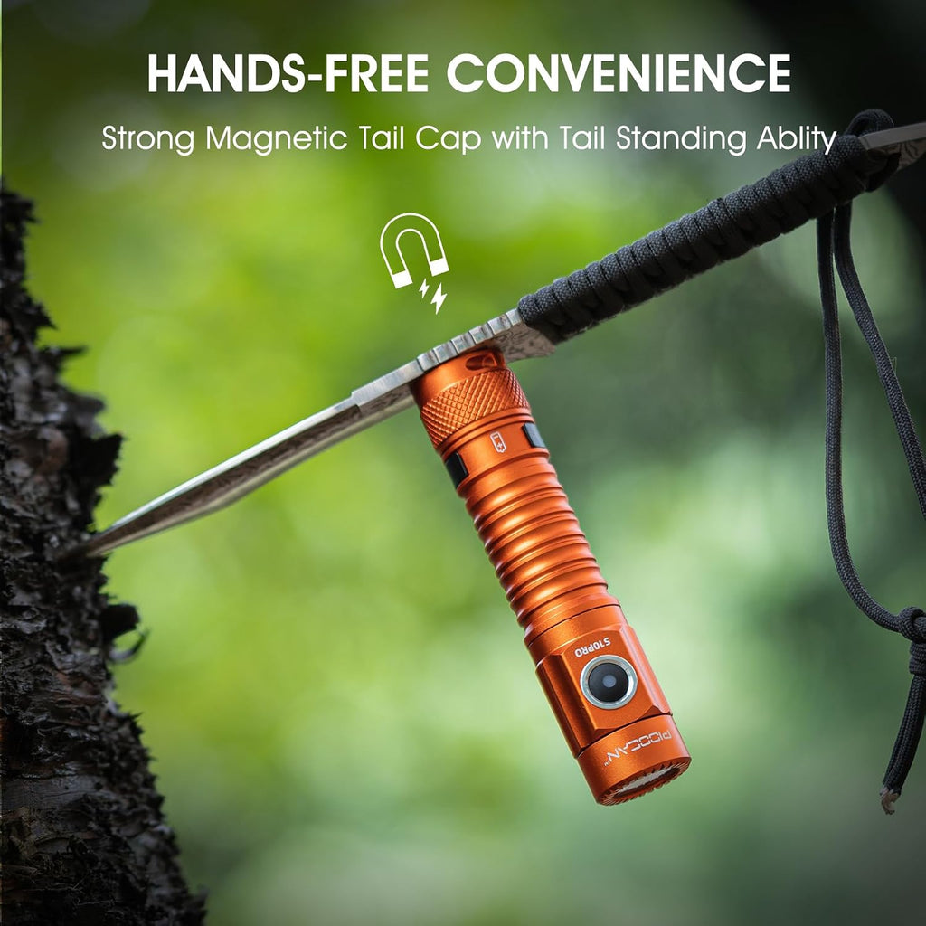 S10Pro LED Flashlight Rechargeable,Bright Flashlight 2500 Lumen,Tactical EDC Flashlight Magnetic Base,Mini Size