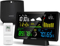 Weather Station with Rain Gauge, Home Weather Stations Wireless Indoor Outdoor with Rain Gauge, Thermometer