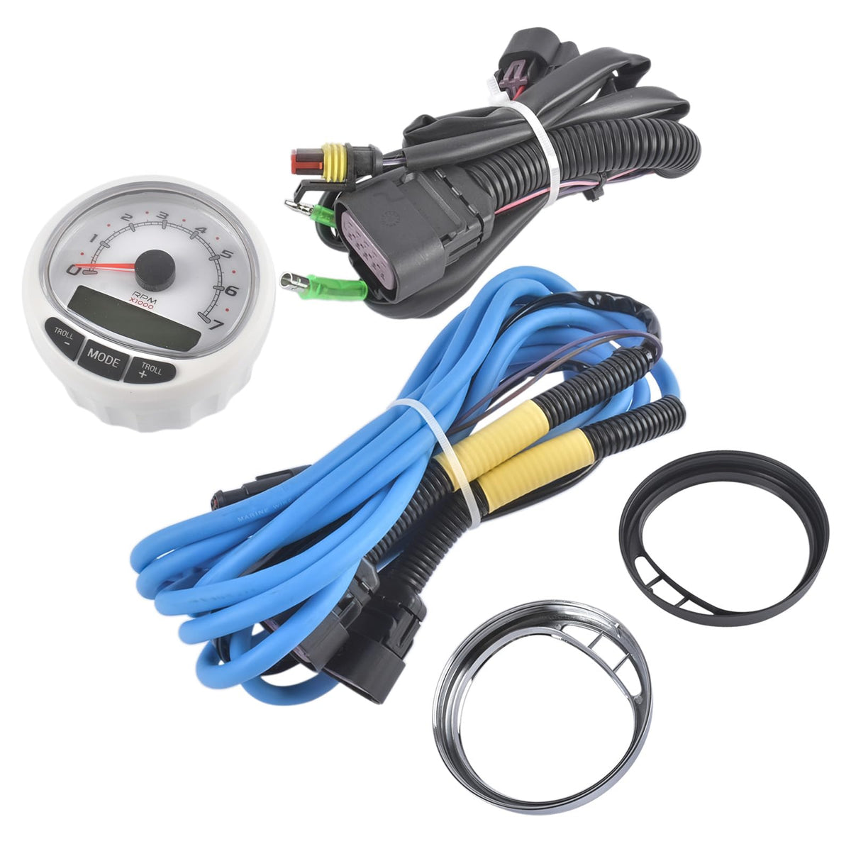 FIVESHOW 7000 RPM Tachometer Kit for Mercury SmartCraft SC1000 Replacement for 2001+ Optimax Outboards 2002+ V-6 EFI Verado fits 555 ECM Mercruiser Mercury Racing OEM 8M0135634 879982T20