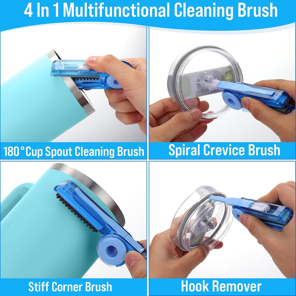 Water Bottle Cleaner Brush Set for Stanley Tumbler 40 oz/30 oz Cup | Multifunctional Bottle Brush and Long Silicone
