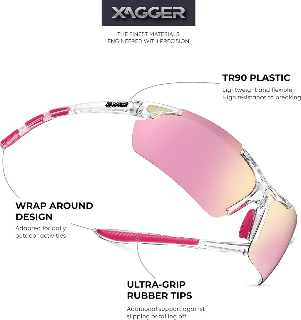 Polarized Sports Sunglasses for Men Women Wrap Around UV400 Running Baseball Softball Cycling Driving Glasses
