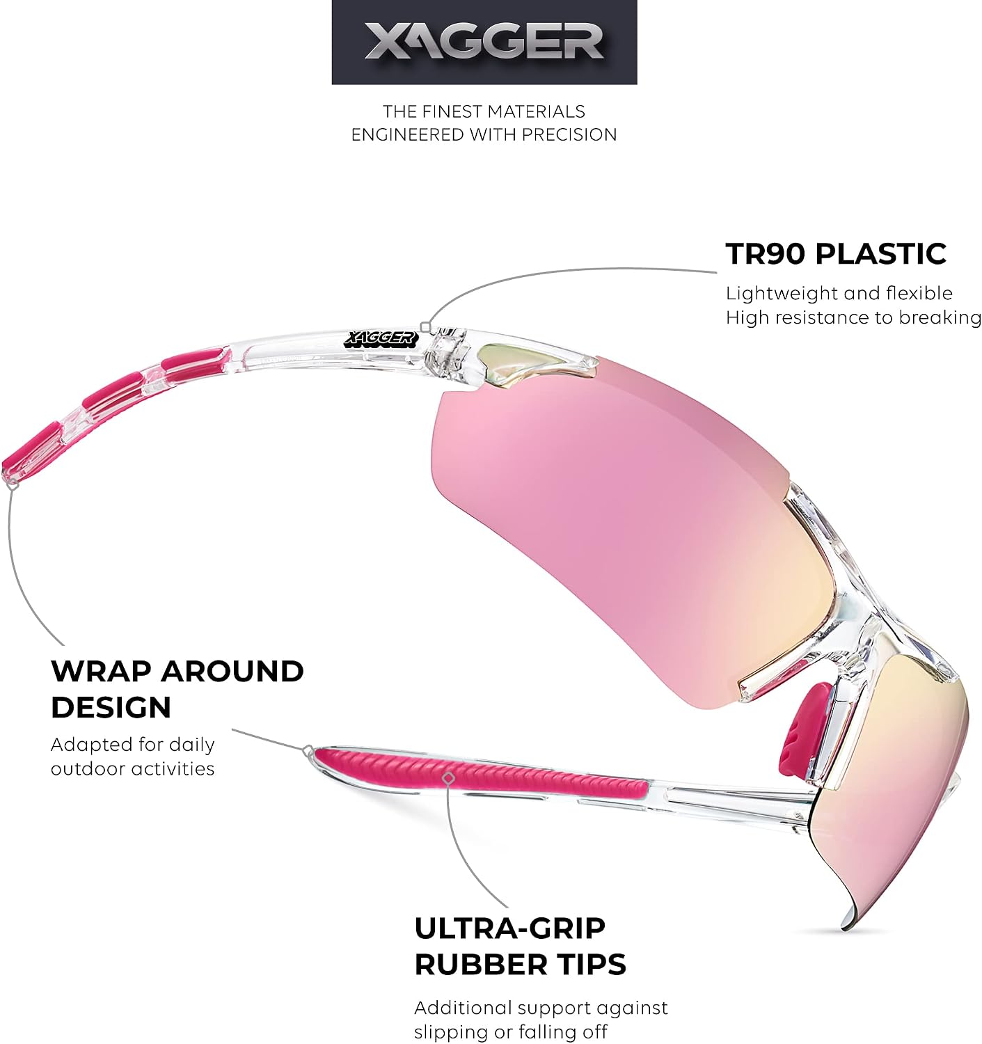 Polarized Sports Sunglasses for Men Women Wrap Around UV400 Running Baseball Softball Cycling Driving Glasses