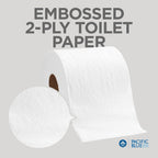 Blue Select 2-Ply Embossed Toilet Paper, 18280/01, 550 Sheet Per Roll, 80 Rolls Per Case