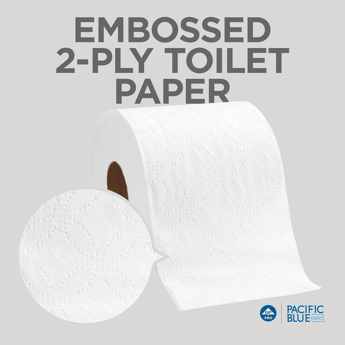 Blue Select 2-Ply Embossed Toilet Paper, 18280/01, 550 Sheet Per Roll, 80 Rolls Per Case