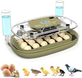24 Egg Incubator with Humidity Display & Candler, Automatic Adjustable Turner, Temp & Humidity Control, Auto Water