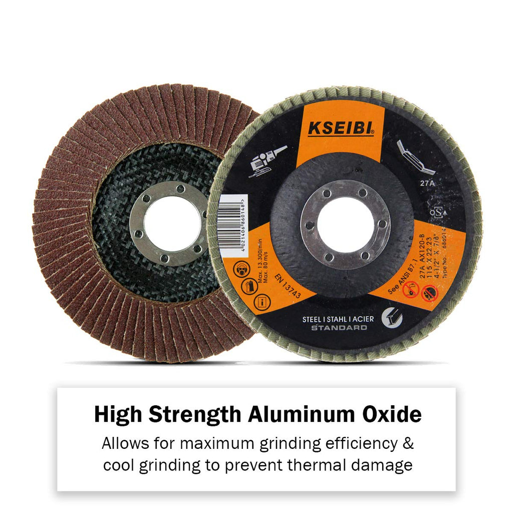 KSEIBI 4 1/2 Inch Flap Disc Aluminum Oxide 10 Pack Auto Body Sanding Grinding Wheel (240 Grit) 686013