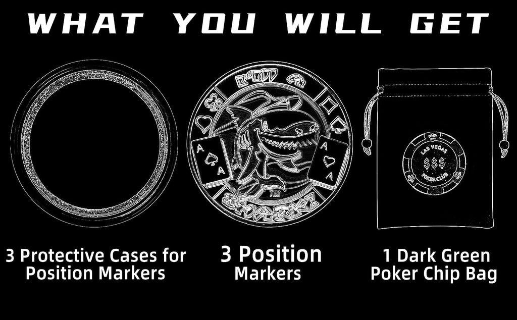 Small Blind, Big Blind, Dealer Button, Poker Guard, Poker Gifts for Men, Poker Accessories, Poker Chips with Plastic