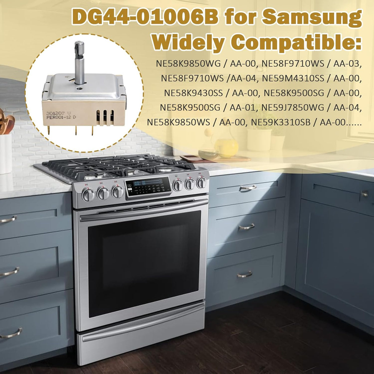 DG44-01006B PER001-12D Range Dual Surface Element Switch Fits for Samsung