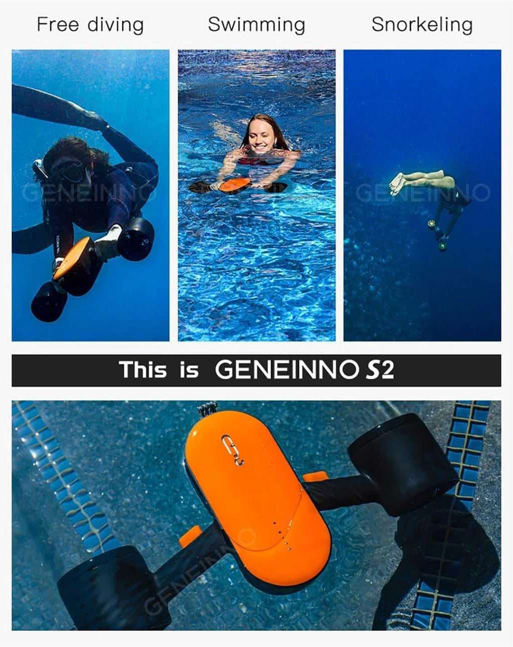 GENEINNO S2 Underwater Scooter,Dual Motors and Smart APP Support,Sea Scooter for Swimming Scuba Free Diving