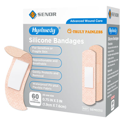 Silicone Bandages for Sensitive Skin 0.75x3 Inch Painless Removal