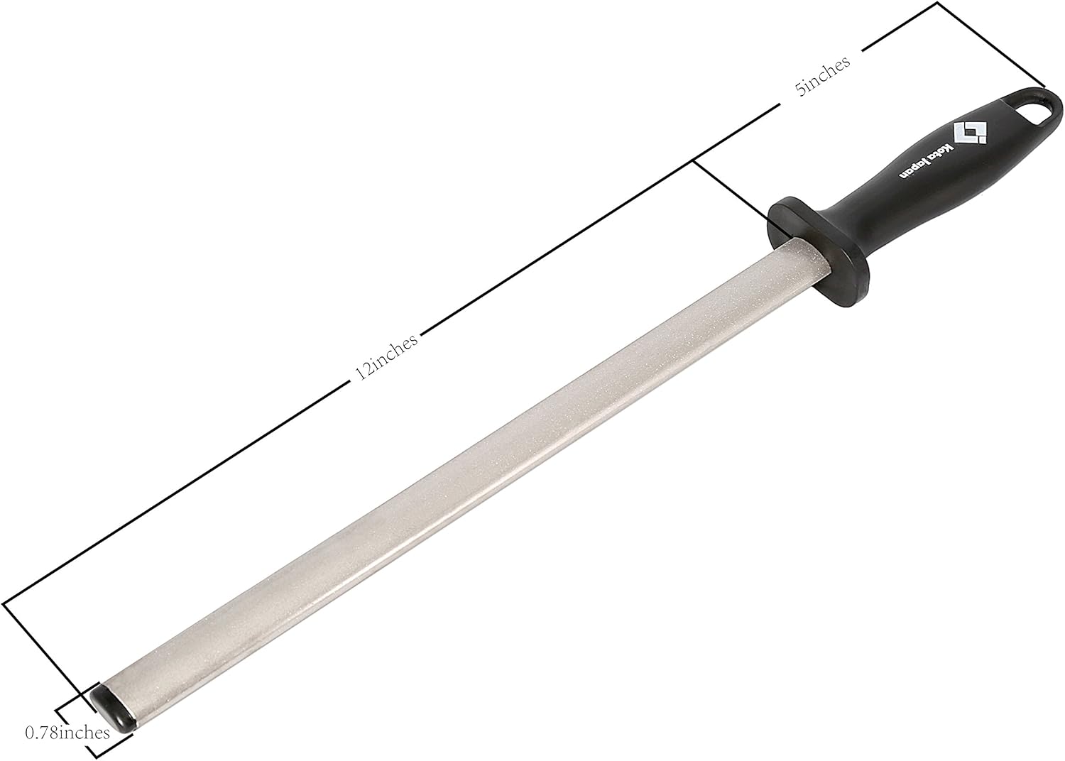 12 in. Diamond Carbon Steel Professional Knife Sharpener Rod | Kitchen, Home or Hunting | Master Chef, Hunter or Home