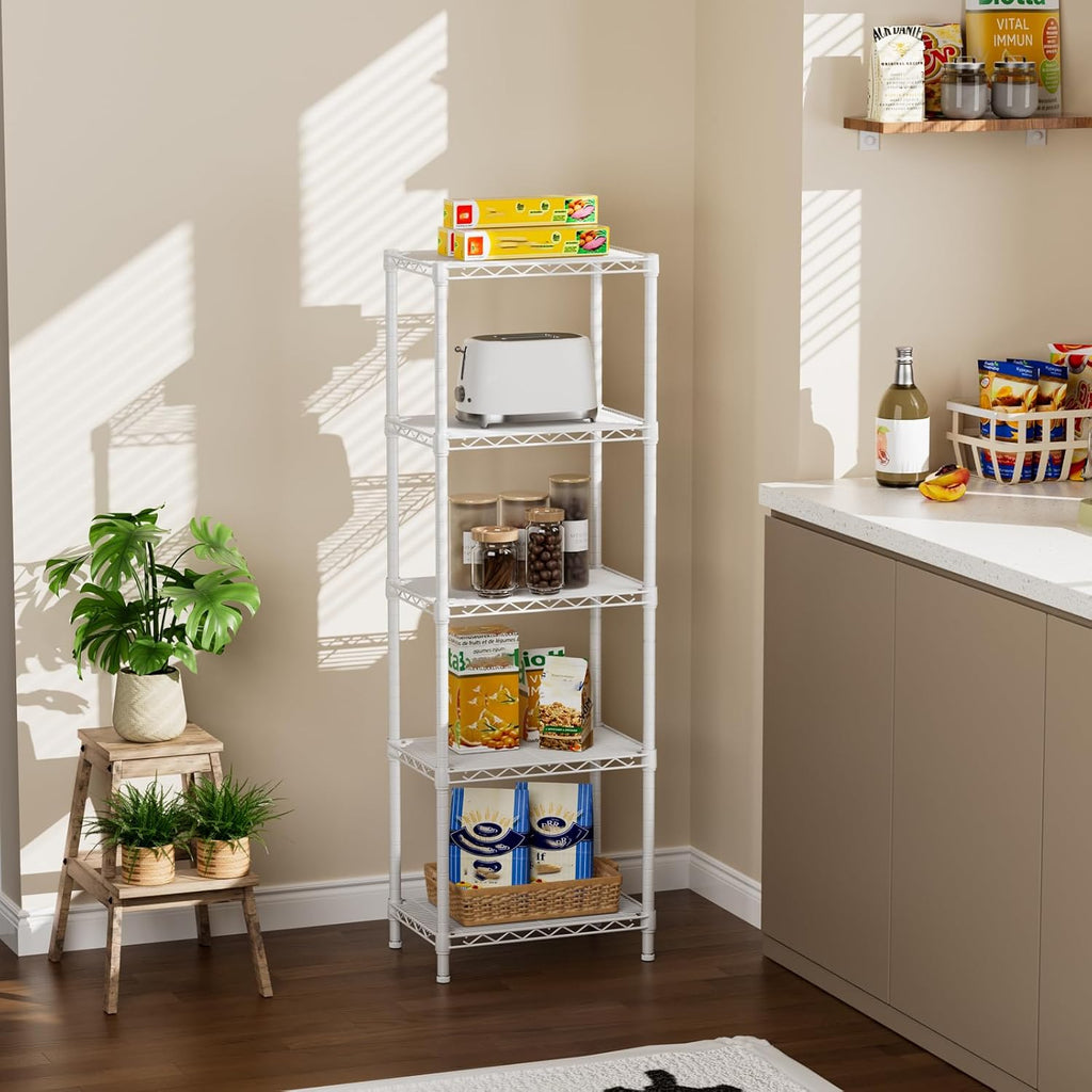 Small 5 tire Shelves Storage Wire Shelving Unit Metal Shelf Adjustable Organizers Storage Shelving for Bathroom