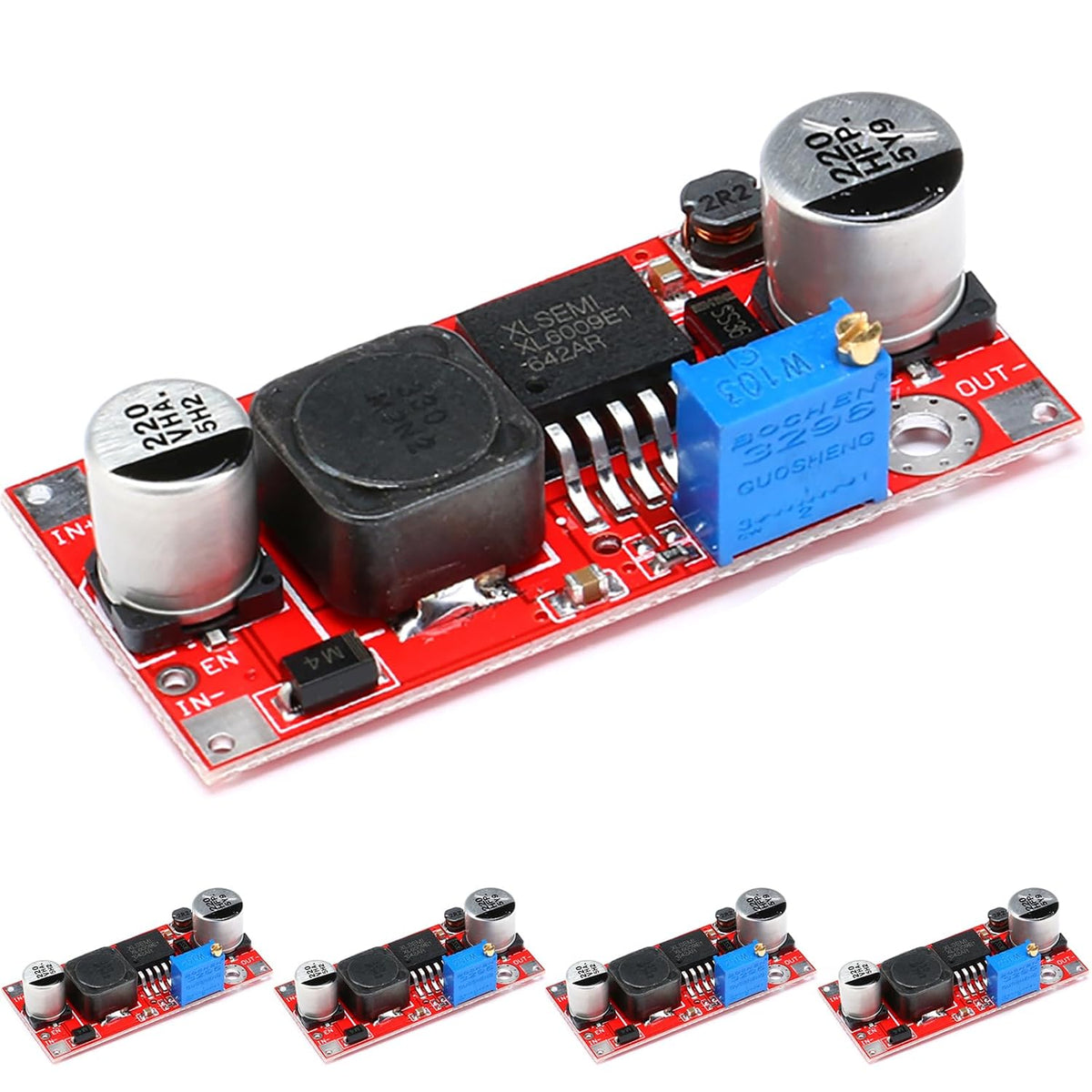 5PCS XL6009 Boost Buck DC-DC 15W Booster Modules Adjustable Step Up Down Converter Module Solar Voltage