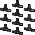 10pcs 3/4" Poly PPSU Barb Crimp PEX Tee Fitting, No Lead