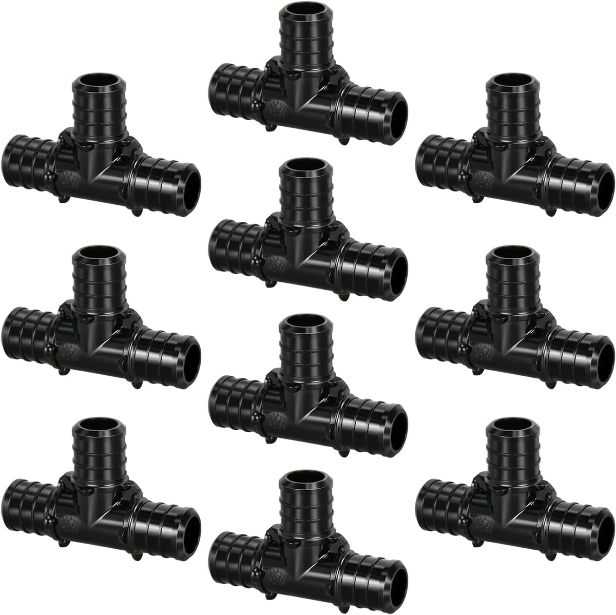 10pcs 3/4" Poly PPSU Barb Crimp PEX Tee Fitting, No Lead