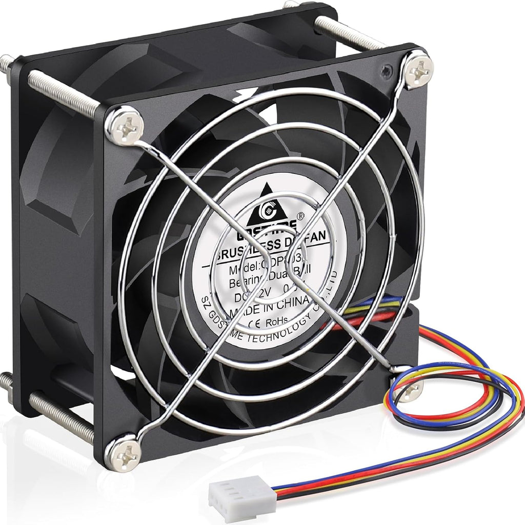 GDSTIME 80mm x 38mm Server Fan 12V PWM 4-Pin 8038 High Static Pressure
