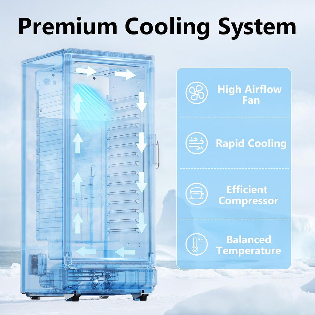 6 Cu.Ft Commercial Beverage Fridge with Glass Door