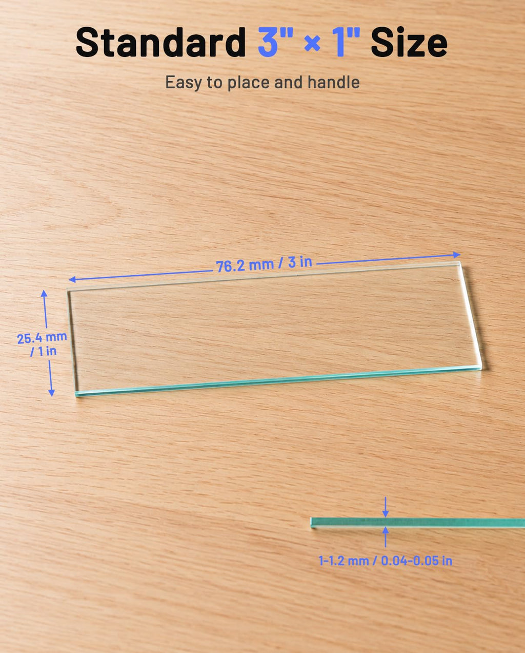 Microscope Slides Kit, 50pcs Blank Slides & 100pcs Coverslips Set