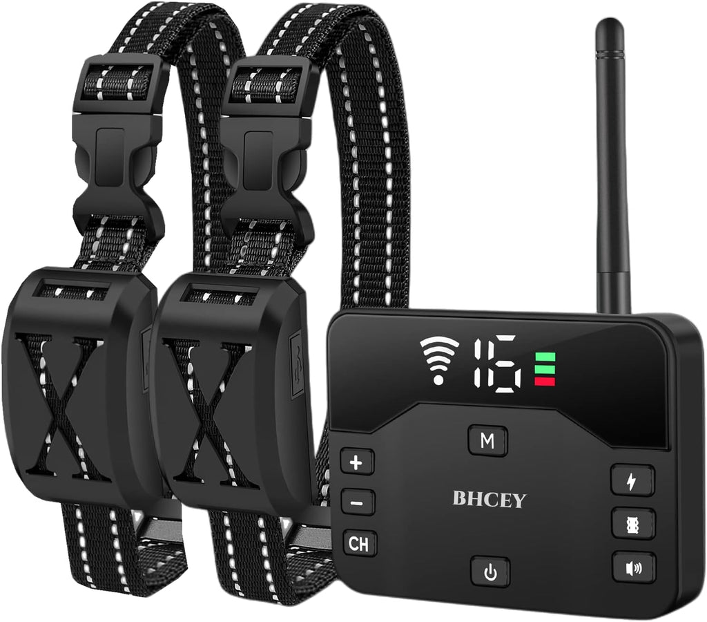 Wireless Dog Fence, 2025 Electric Fence for 2 Dogs Shocks Training Collar Remote 2-in-1,Wireless Pet Containment