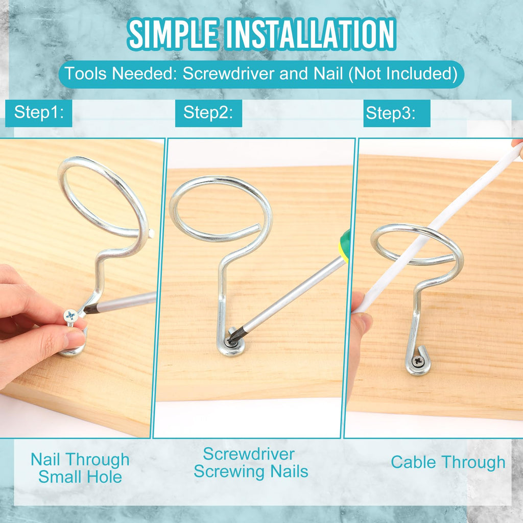 Blulu 100 Pcs Bridle Rings, 2 Inch Low Voltage Wire Cable Rings