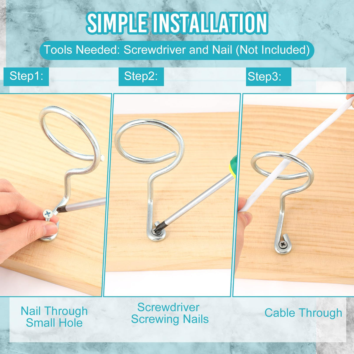 Blulu 100 Pcs Bridle Rings, 2 Inch Low Voltage Wire Cable Rings