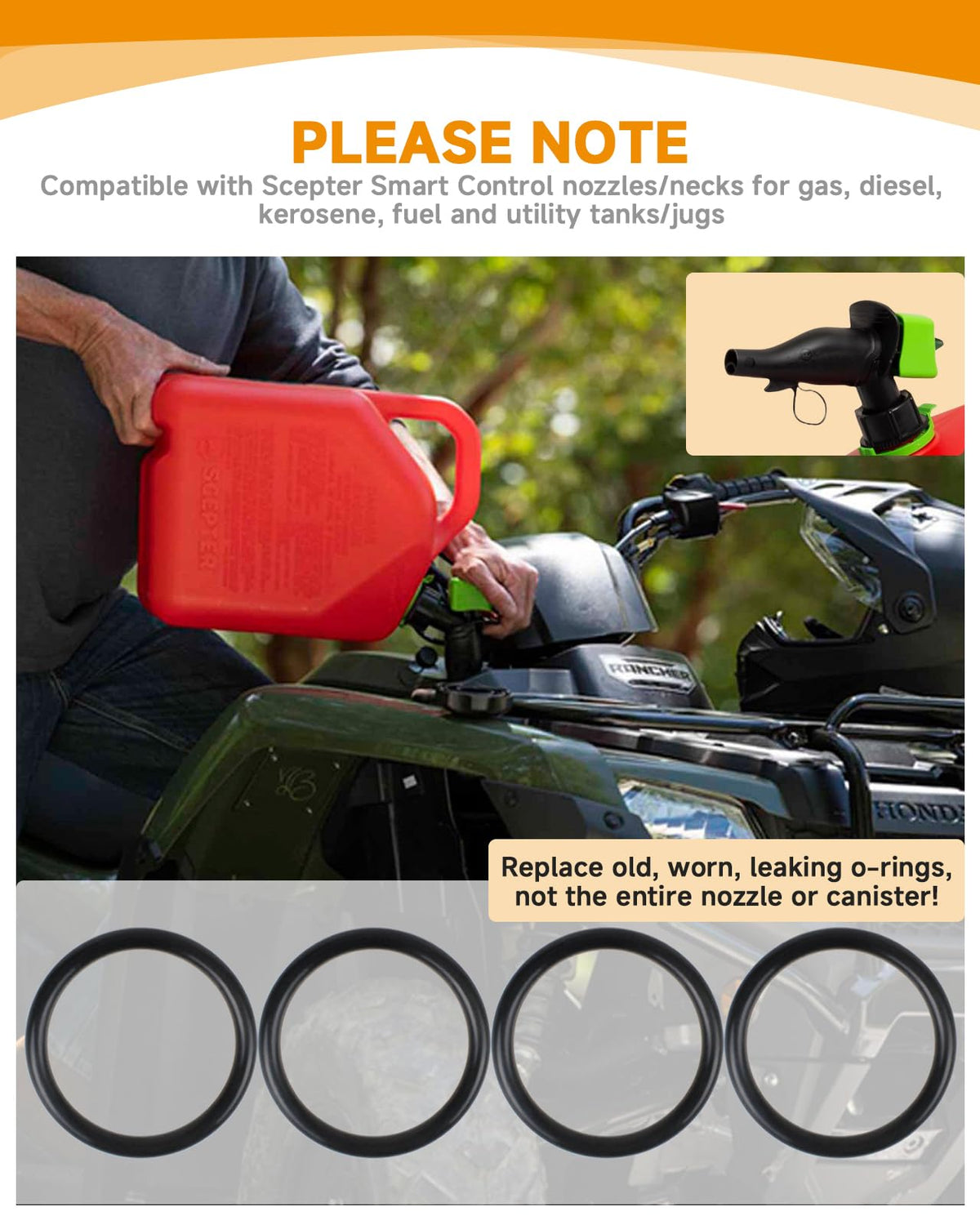 Fuel Can Spout O-Ring Compatible with Scepter SmartControl