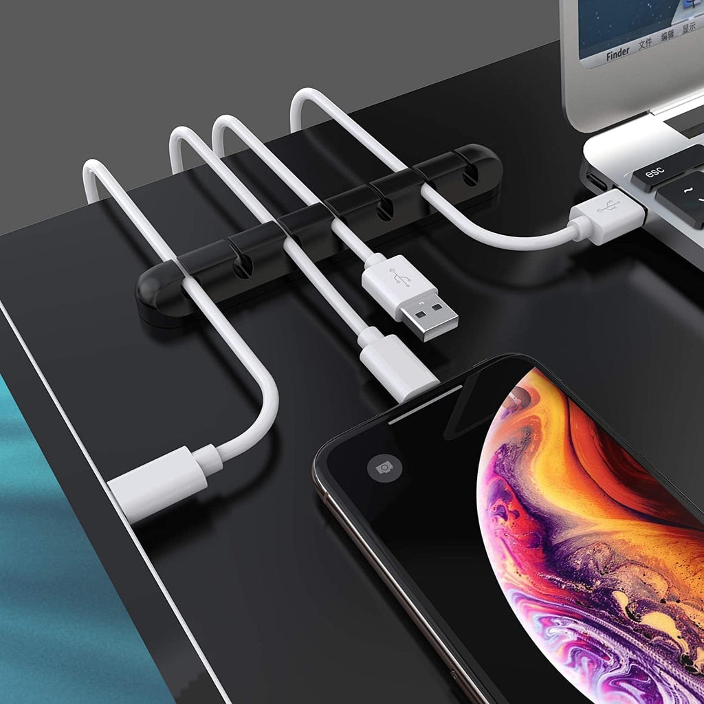 Cable Holder Clips, 3-Pack Cable Management Cord Organizer Clips Silicone Self Adhesive for Desktop USB Charging
