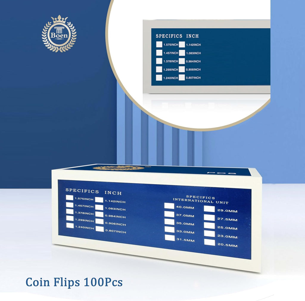 40mm Coin Flips 1000 Pcs 2x2 Cardboard Holders for Large Dollar | Precision die-cut from non-PVC virgin wood pulp