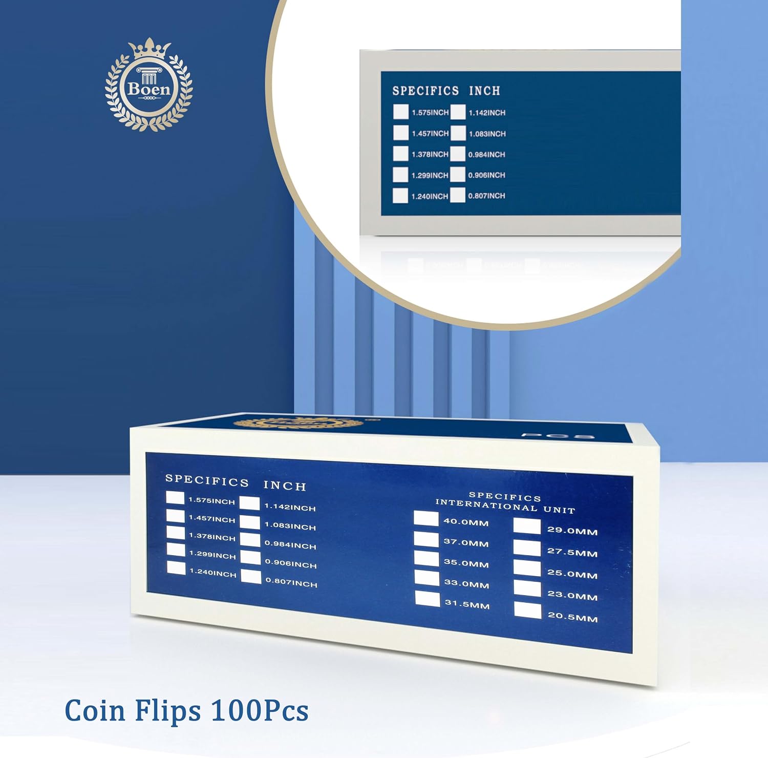 40mm Coin Flips 1000 Pcs 2x2 Cardboard Holders for Large Dollar | Precision die-cut from non-PVC virgin wood pulp