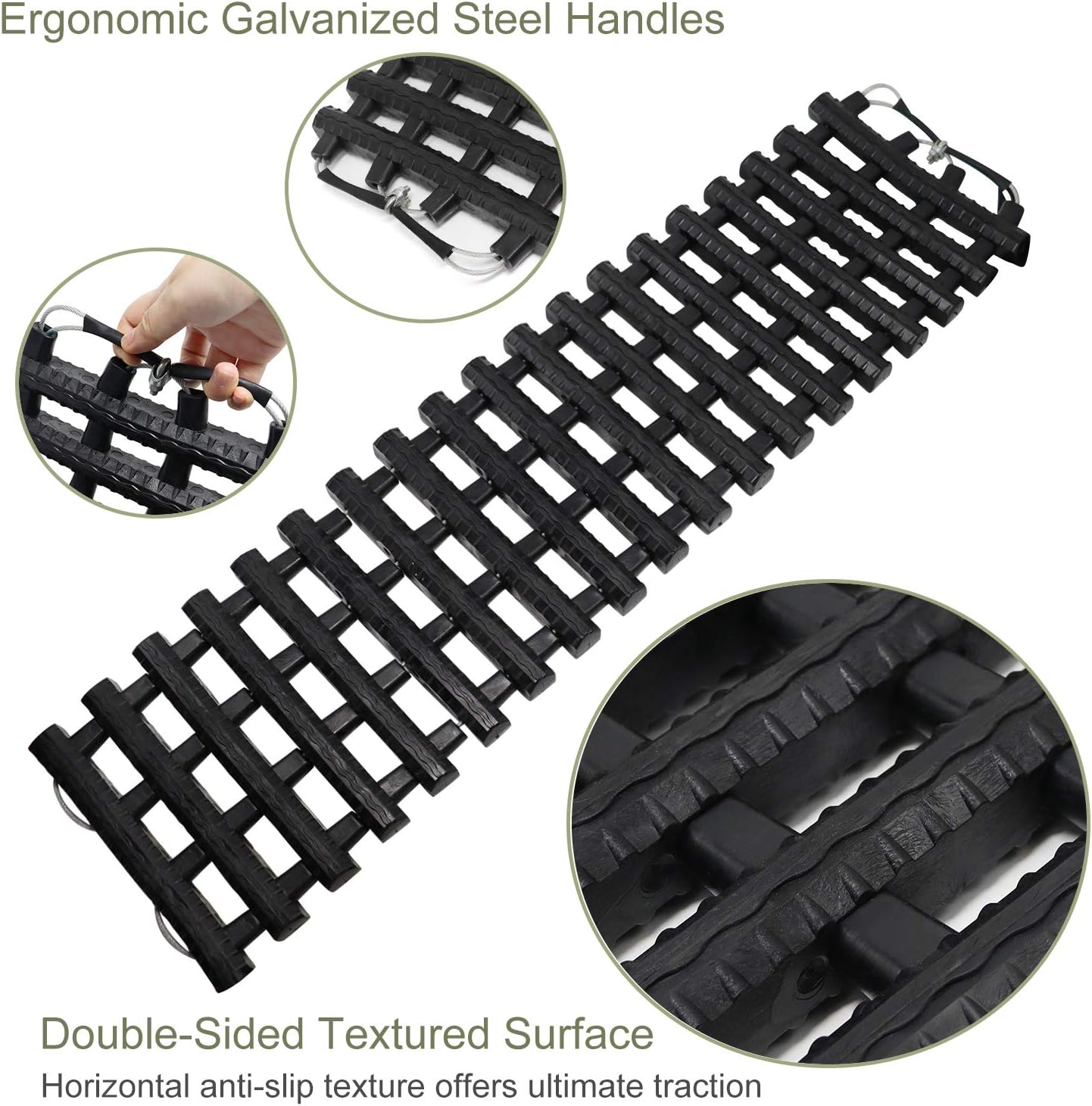 2PC Traction Tracks Mats TPR 31.5" L Tire Recovery Track Pad Roll Car Vehicle Tyre Traction Boards Tire Ladder Track