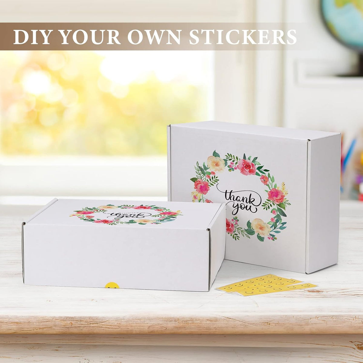 12x9x4 Inches Shipping Boxes Set of 20, White Corrugated Cardboard Box, Mailer Boxes for Small Business
