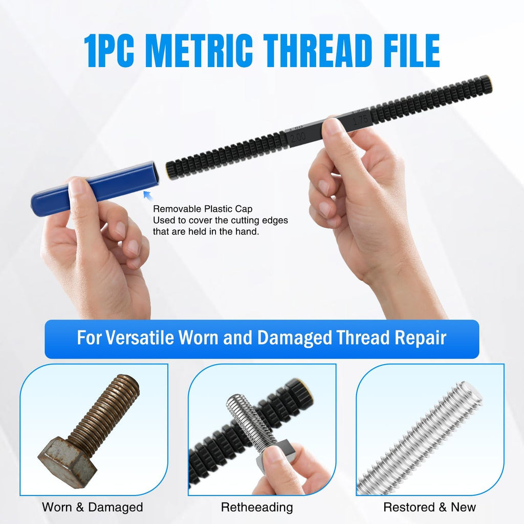 Nilight 15PCS Metric Thread Chaser Set with Case Universal M6 M8 M10 M12