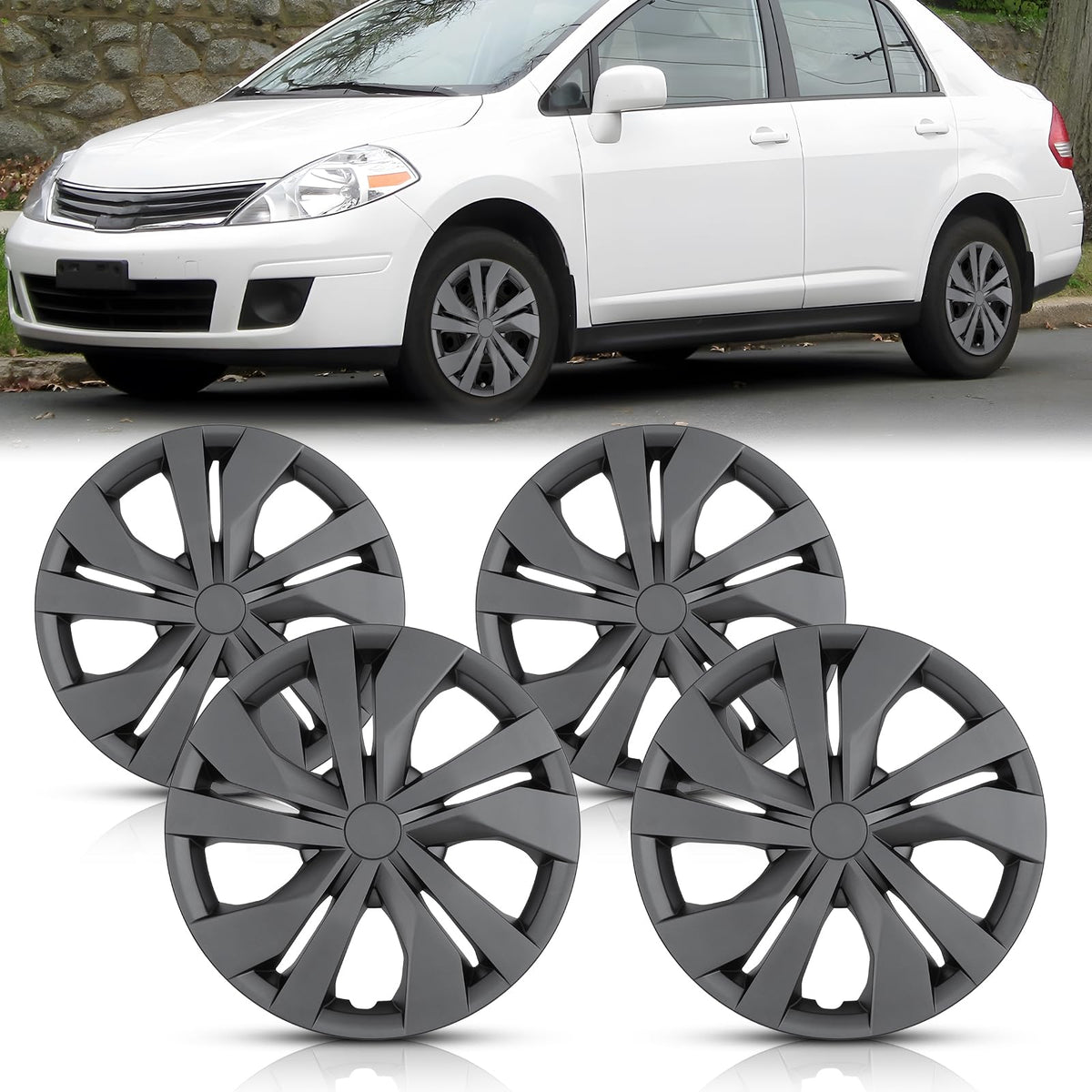 15 Inch Hubcaps for Nissan Versa 2007-2025