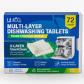 Dishwasher Detergent Tablets 72 Count: 5 Layer Powerful Dishwasher Detergent Eco-Friendly No Plastic Liquid-Free Dish