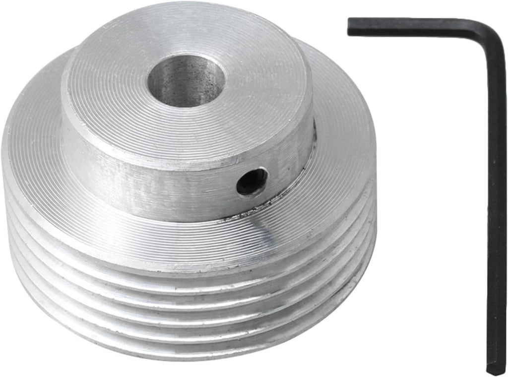 Aluminum Multi-Ribbed Belt Pulley V-Belt Pulley OD 40mm Silver (Inner Hole 8mm)