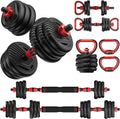 Adjustable Dumbbell set,20/30/45/70/90lbs Free Weight Set | 5 in1 Dumbbell Set with Connector,Used as