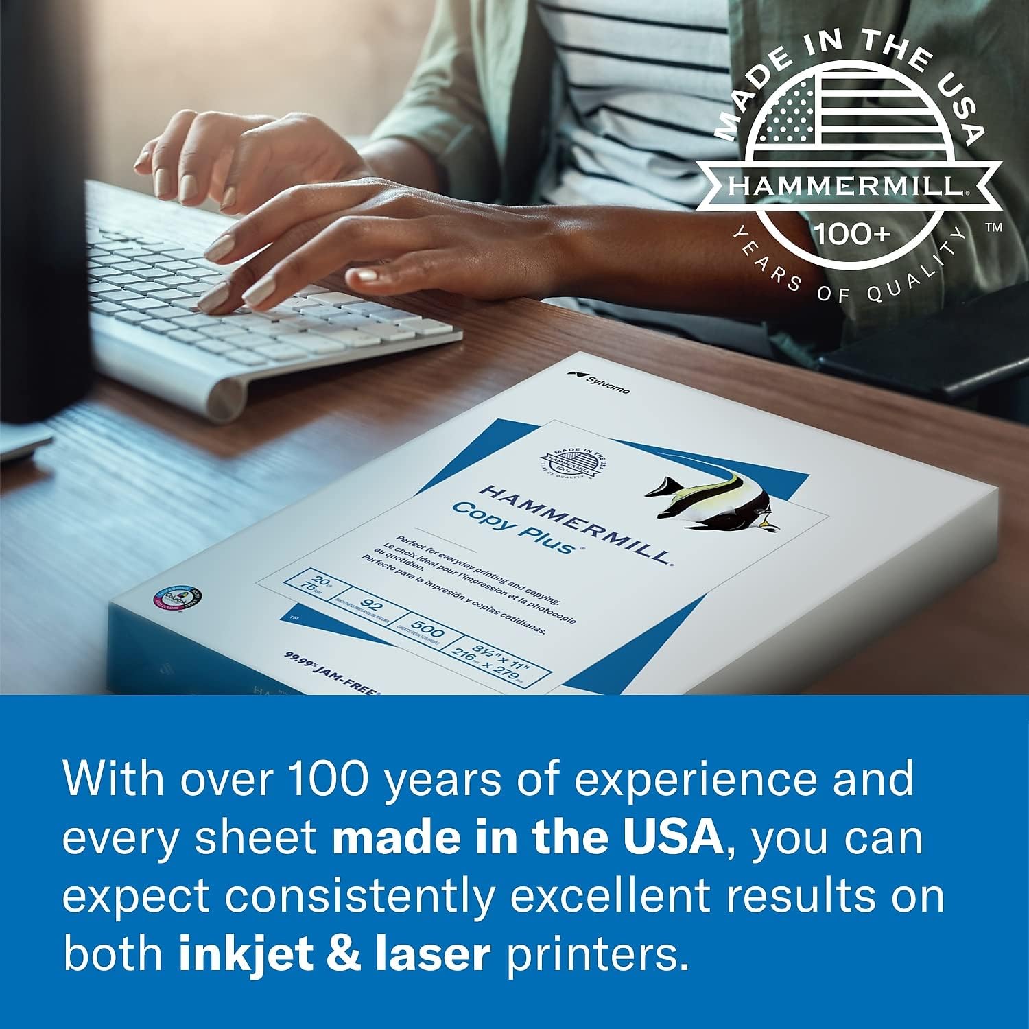 Cardstock, Premium Color Copy, 80 lb, 8.5 x 11 - 1 Pack (250 Sheets) - 100 Bright, Made in the USA Card Stock