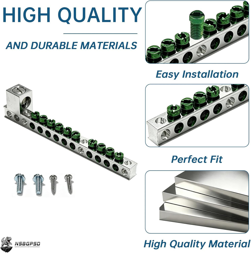 Ground Bar Kit for Eaton BR and CH Series Load Centers, 10 Terminal Grounding Bar