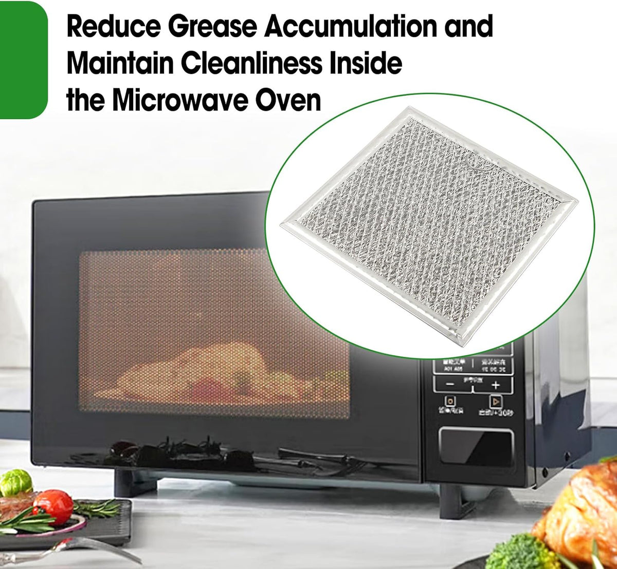 2 Pcs Microwave Oven Grease Filter Fit for Samsung ME19R7041FS ME19R7041FT
