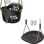 Toddler Swing Set Accessories High Back Full Bucket Swing Seats w/Adjustable Rope