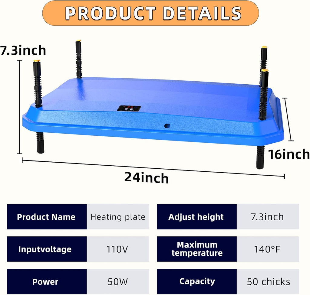 Chick Brooder Heating Plate, Brooder Heater for Chicks, Adjustable Temperature Height Adjustable Brooding Heater