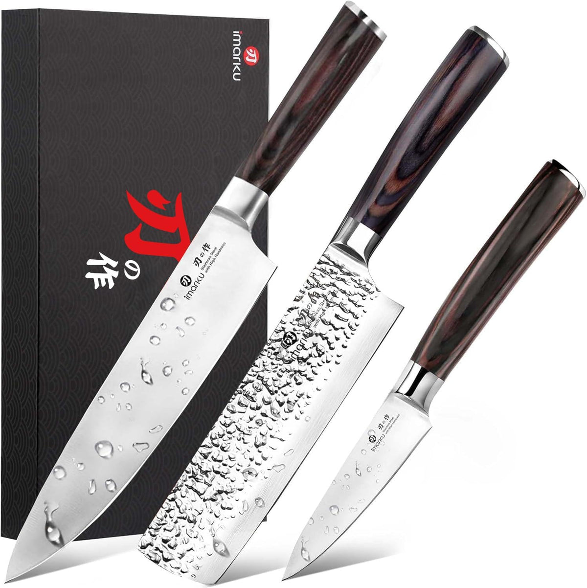 3 Pieces Knife set, Japanese HC Stainless Steel Kitchen Knife Set